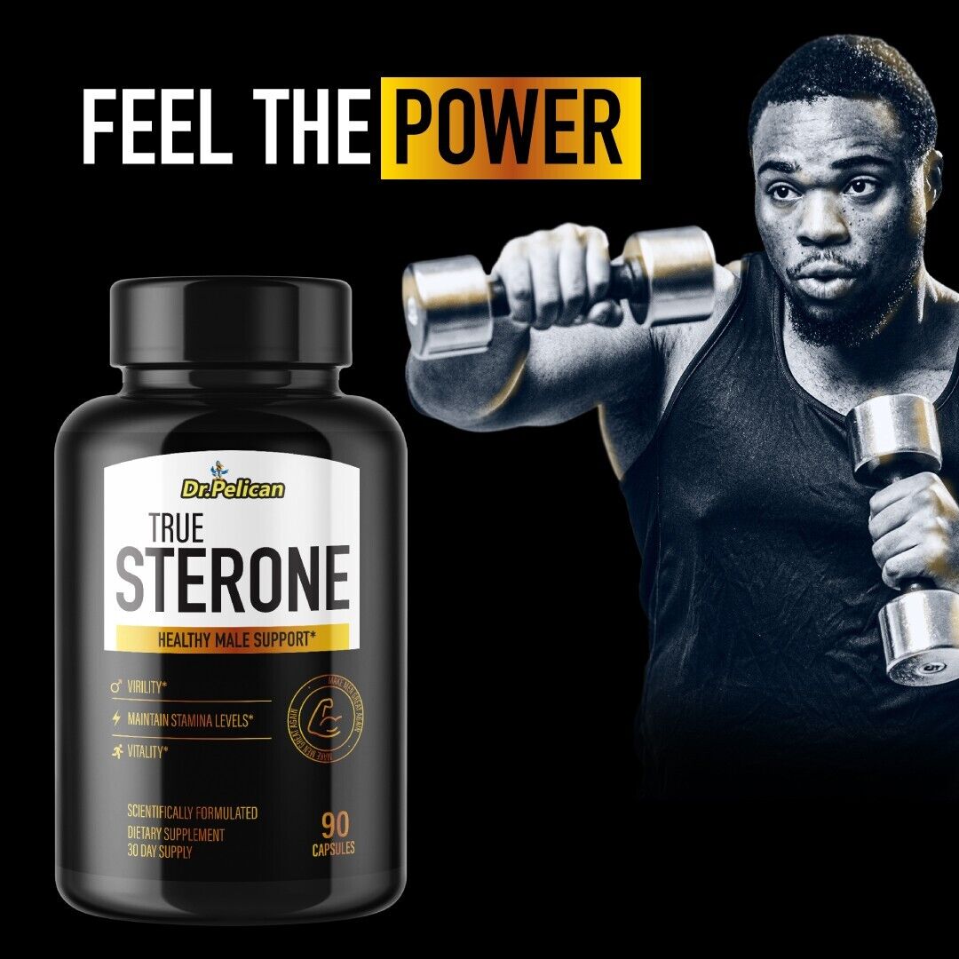 True Sterone- Bodybuilding & Men's Health Support- 3 Bottles- 270 Capsules