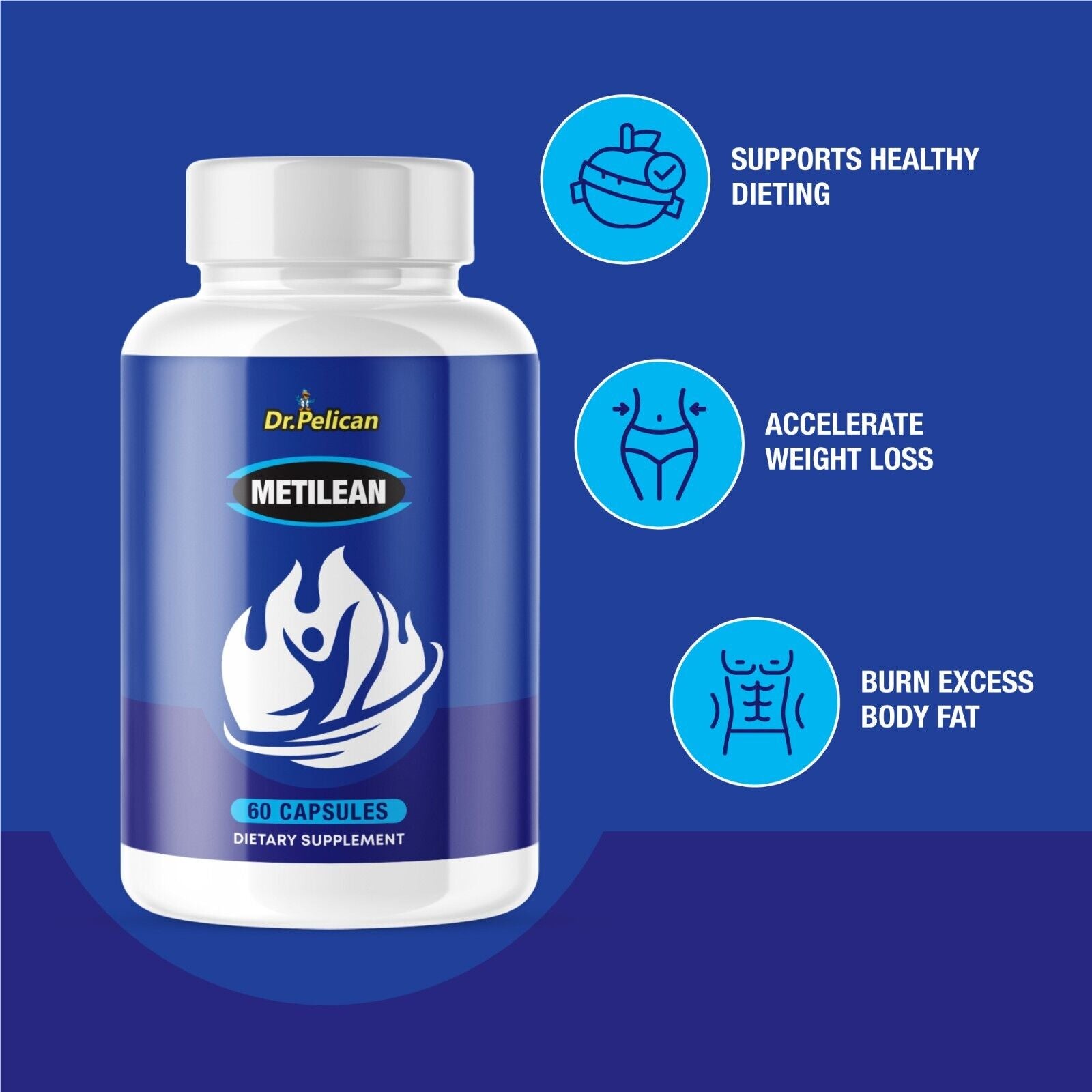 Metilean - Keto & Weight Support - 3 Bottles- 180 Capsules
