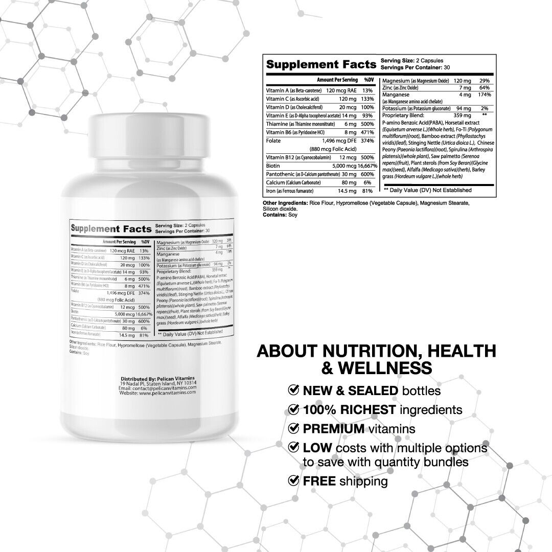 BioGrow- Hair Growth Support- 10 Bottles- 600 Capsules