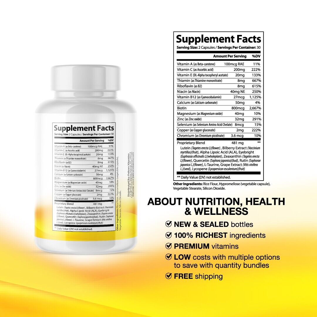 VisoMax- Eye Support- 5 Bottles- 300 Capsules