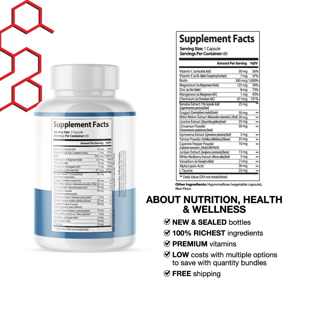 Glyco Balance Glycogen Control- Blood & Heart Support- 12 Bottles- 720 Capsules