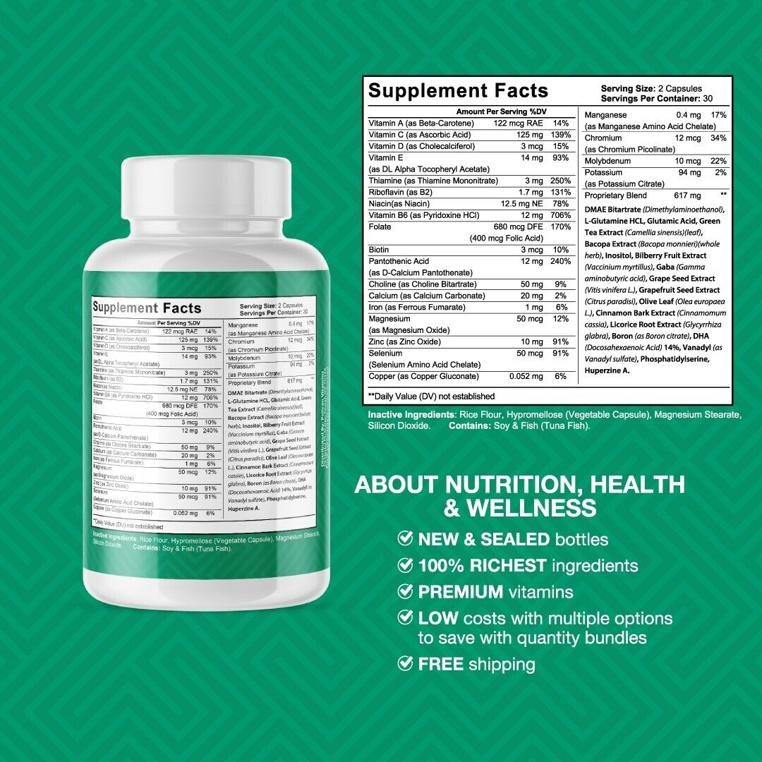 Neuro Zoom- Brain Support- 12 Bottles- 720 Capsules