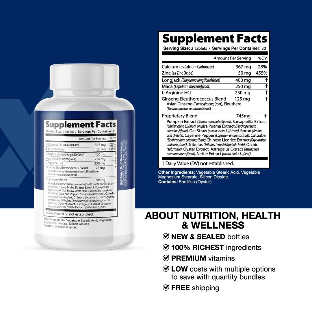 Gynetrex - Men's Health & Performance- 3 Bottles- 180 Tablets