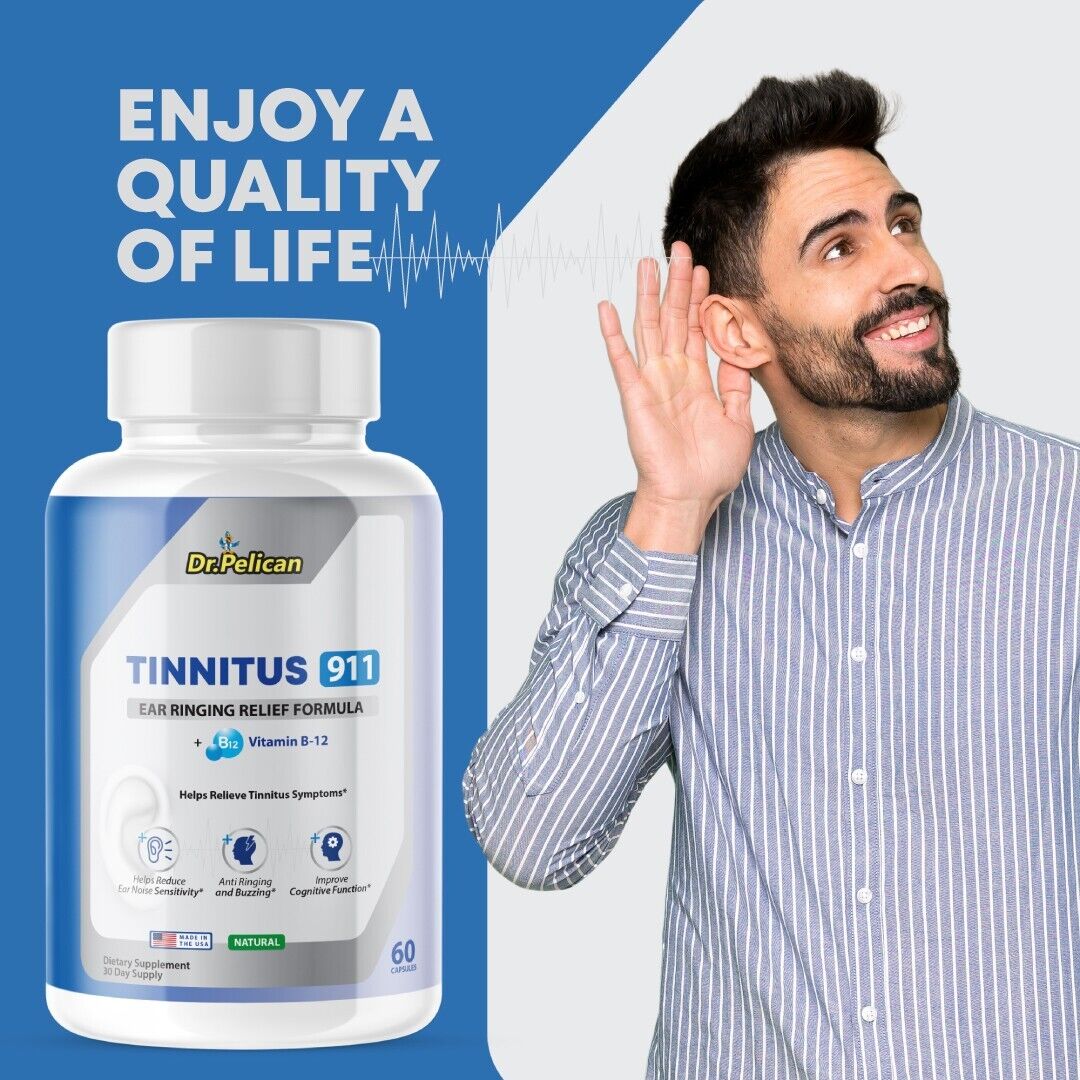 Tinnitus 911- Hearing Support- 2 Bottles- 120 Capsules