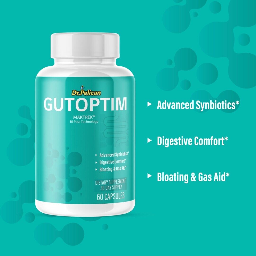Gutoptim- Digestive Support- 2 Bottles- 120 Capsules