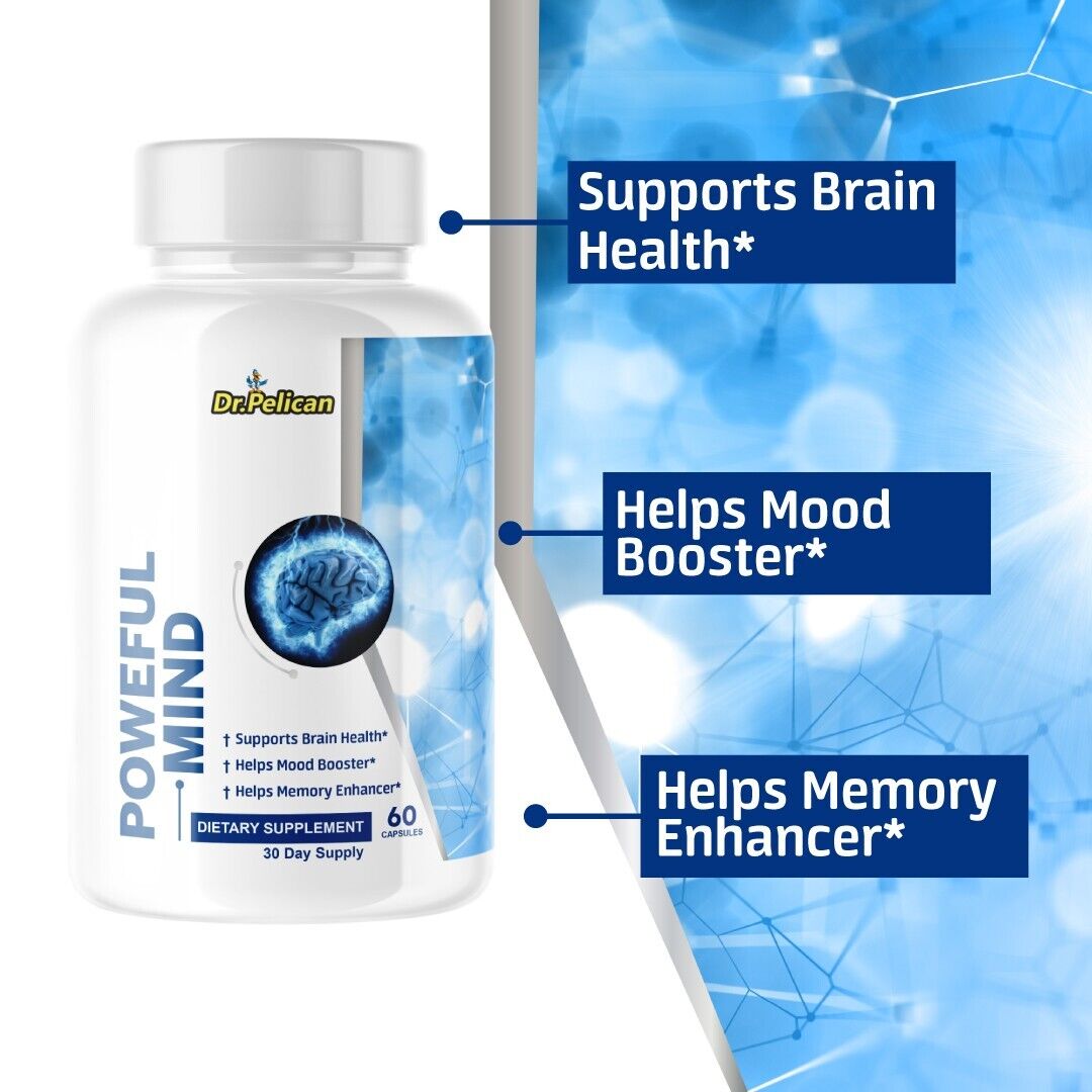 Powerful Mind- Brain Support- 4 Bottles- 240 Capsules