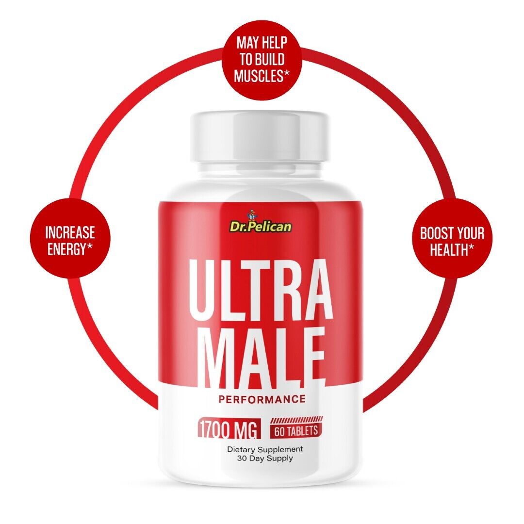 Ultra Male- Men's Health & Performance- 3 Bottles- 180 Tablets