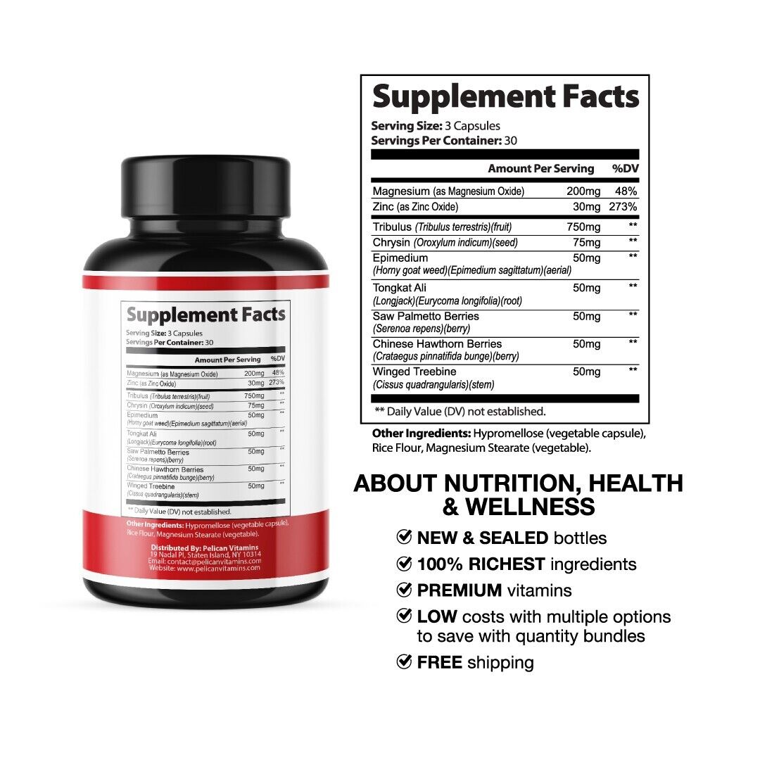 Vigor8- Bodybuilding & Men's Health Support- 5 Bottles- 450 Capsules