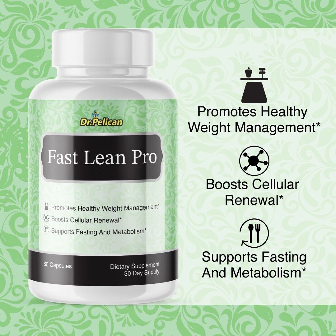 Fast Lean Pro-Digestive & Weight Support- 3 Bottles- 180 Capsules