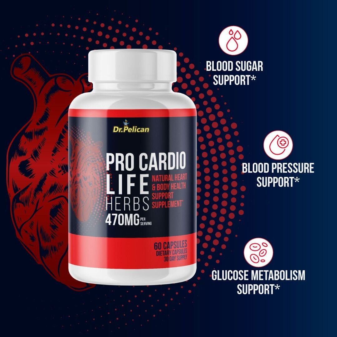 Pro Cardio Life-Blood Support- 2 Bottles- 120 Capsules