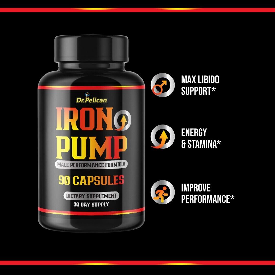 Iron Pump- Bodybuilding & Men's Health Support- 10 Bottles- 900 Capsules