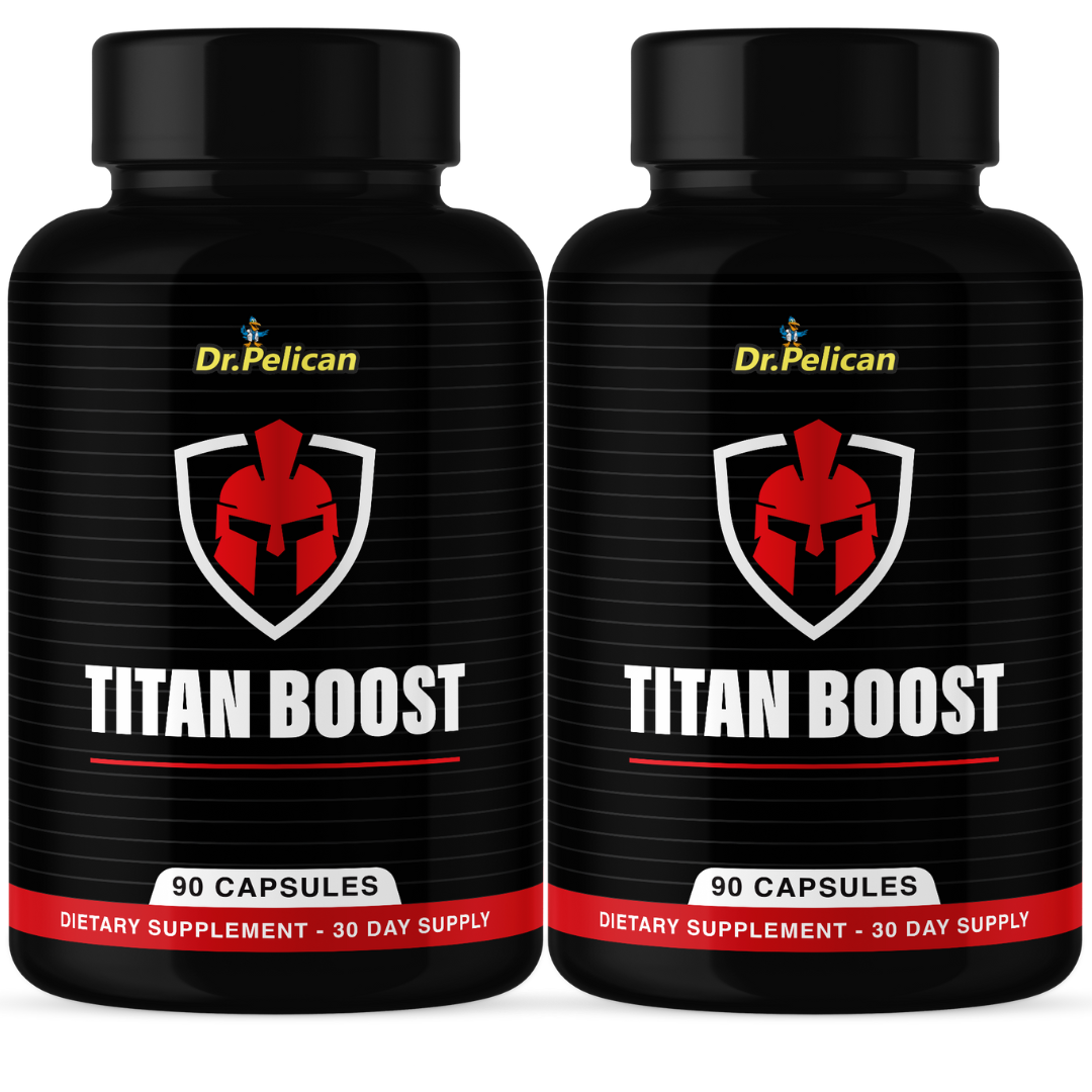 Titan Boost- Bodybuilding & Men's Health Support- 2 Bottles- 180 Capsules
