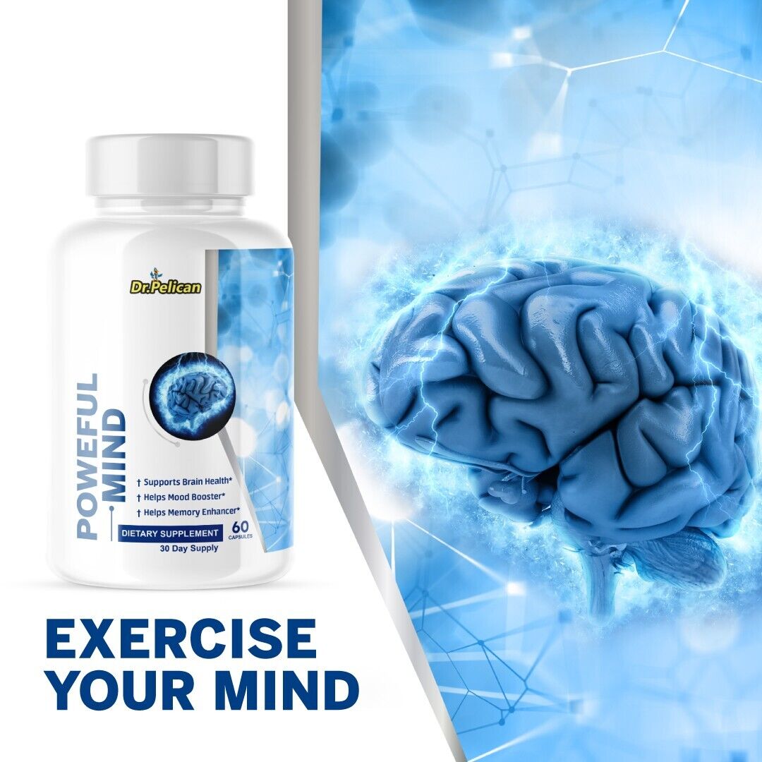 Powerful Mind- Brain Support- 5 Bottles- 300 Capsules