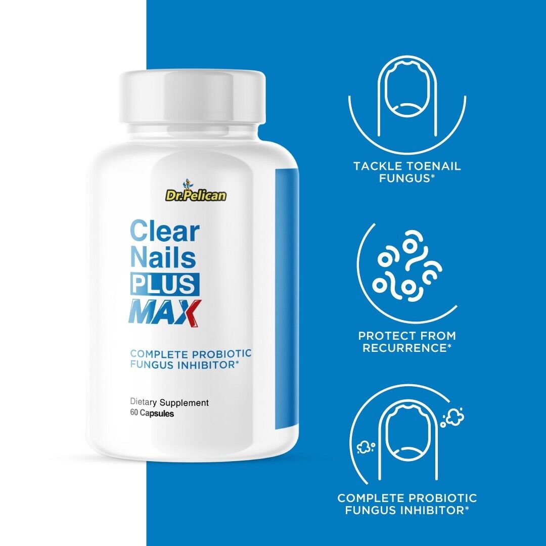 Clear Nails Plus Max- Hair, Skin & Nails Support- 5 Bottles- 300 Capsules