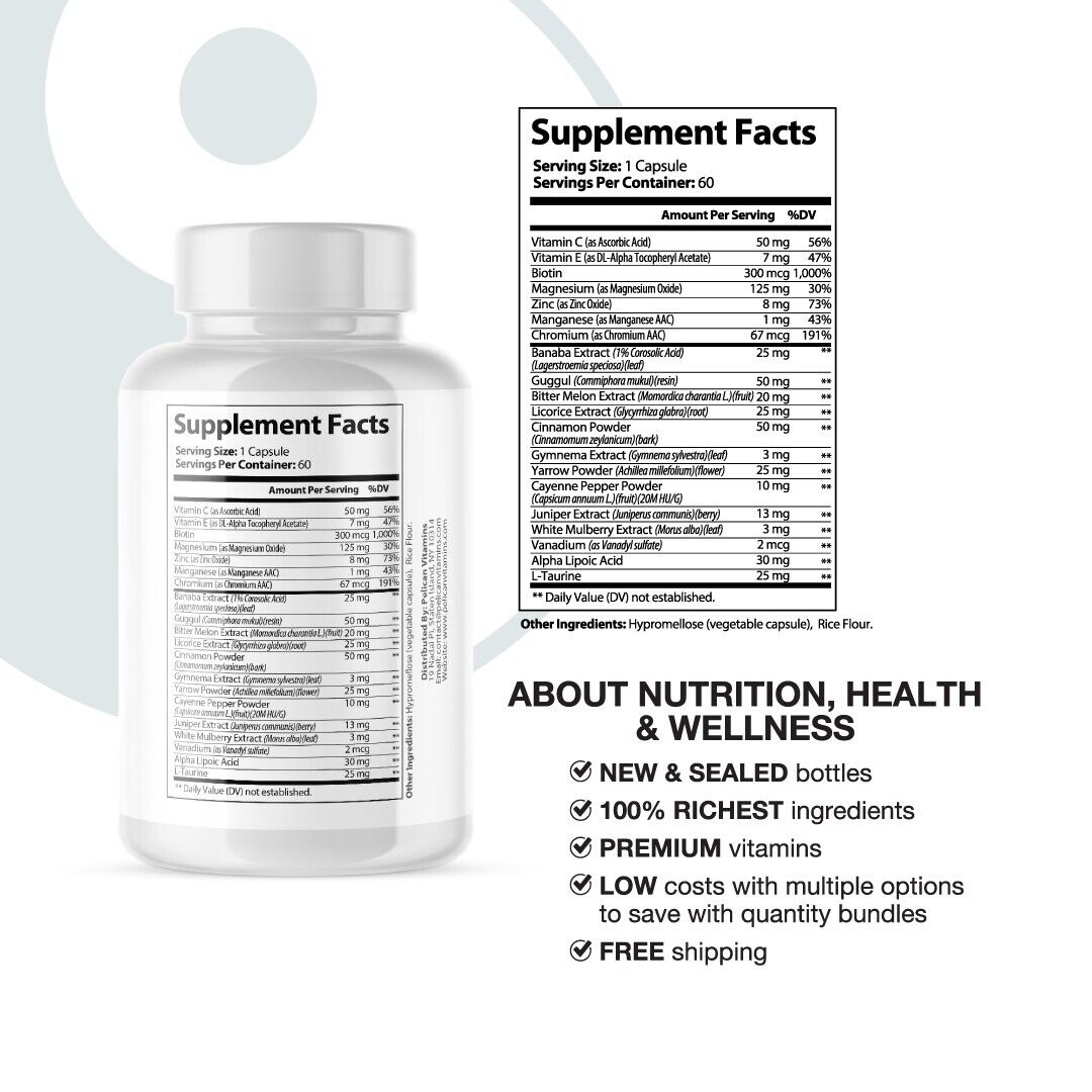 Blood Sugar Balance- Blood Support- 2 Bottles- 120 Capsules