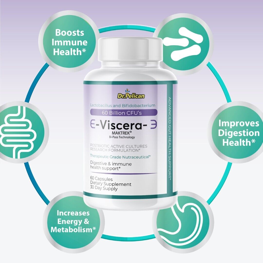 Viscera- Digestive Support- 5 Bottles- 300 Capsules