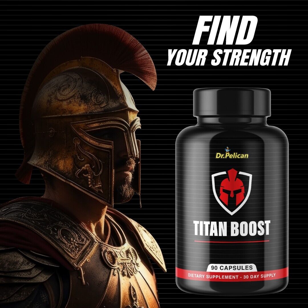 Titan Boost- Bodybuilding & Men's Health Support- 2 Bottles- 180 Capsules