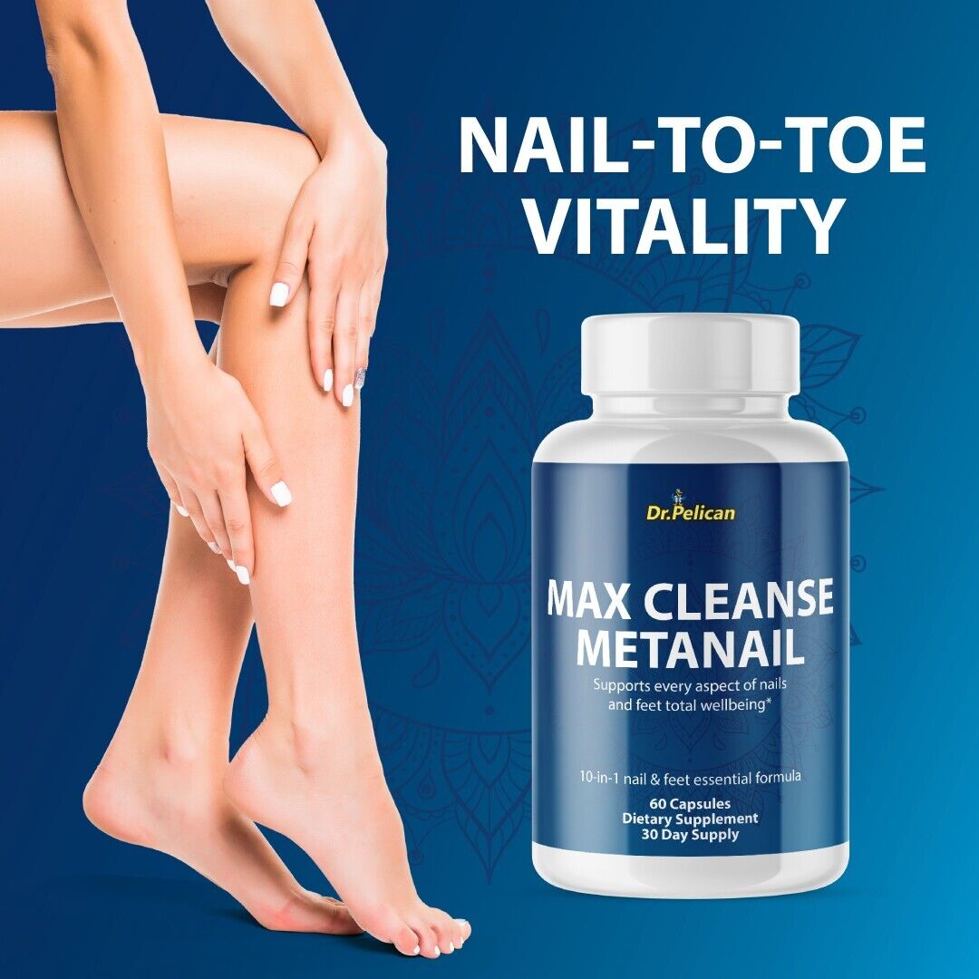 Max Cleanse Metanail- Immune & Nail Support- 5 Bottles- 300 Capsules