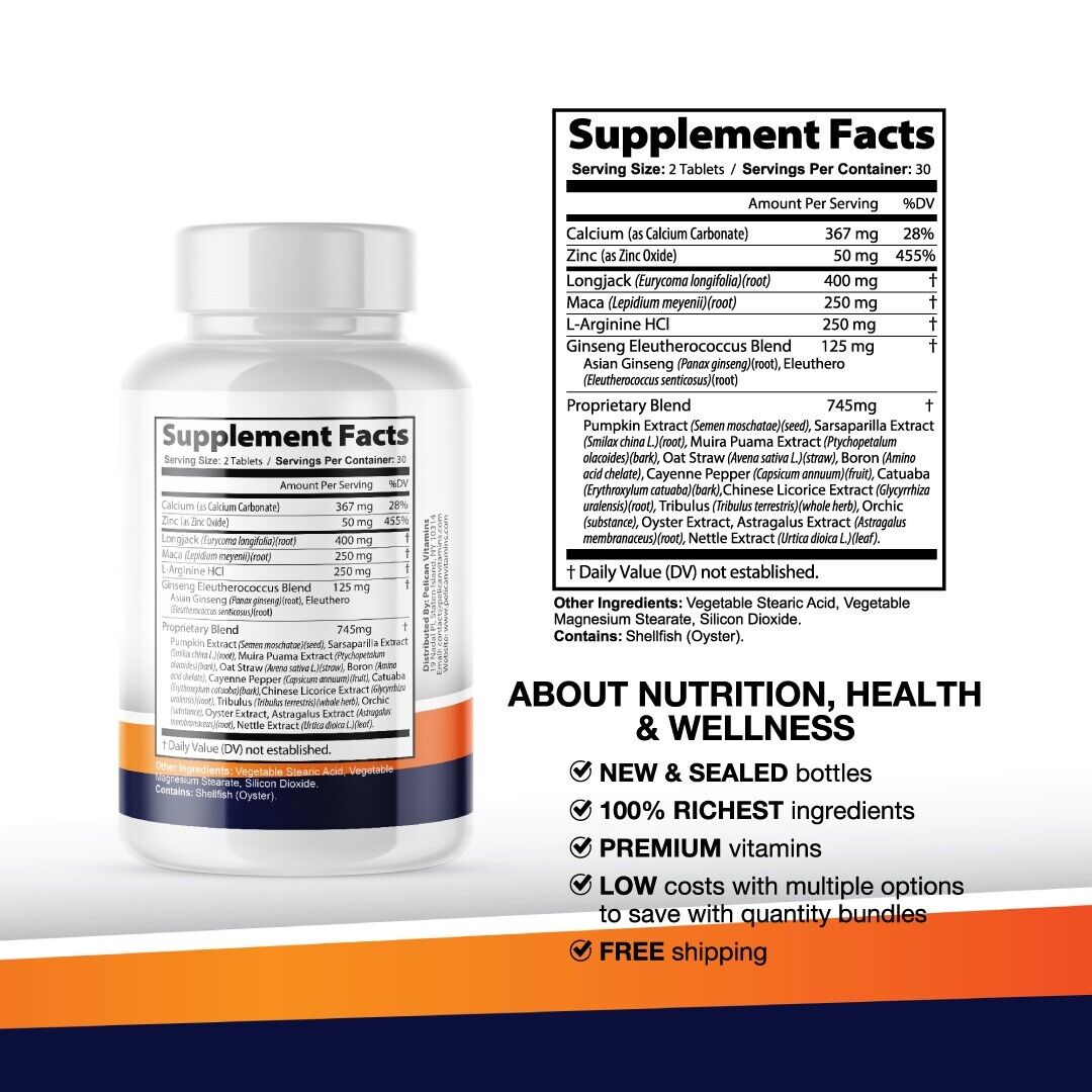 Libomax - Men's Health & Performance- 12 Bottles- 720 Tablets