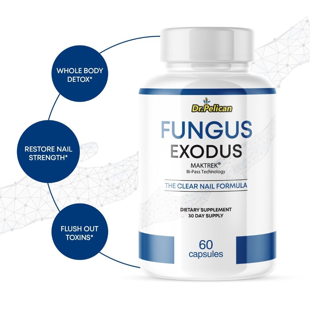 Fungus Exodus- Skin & Nail Support- 12 Bottles- 720 Capsules