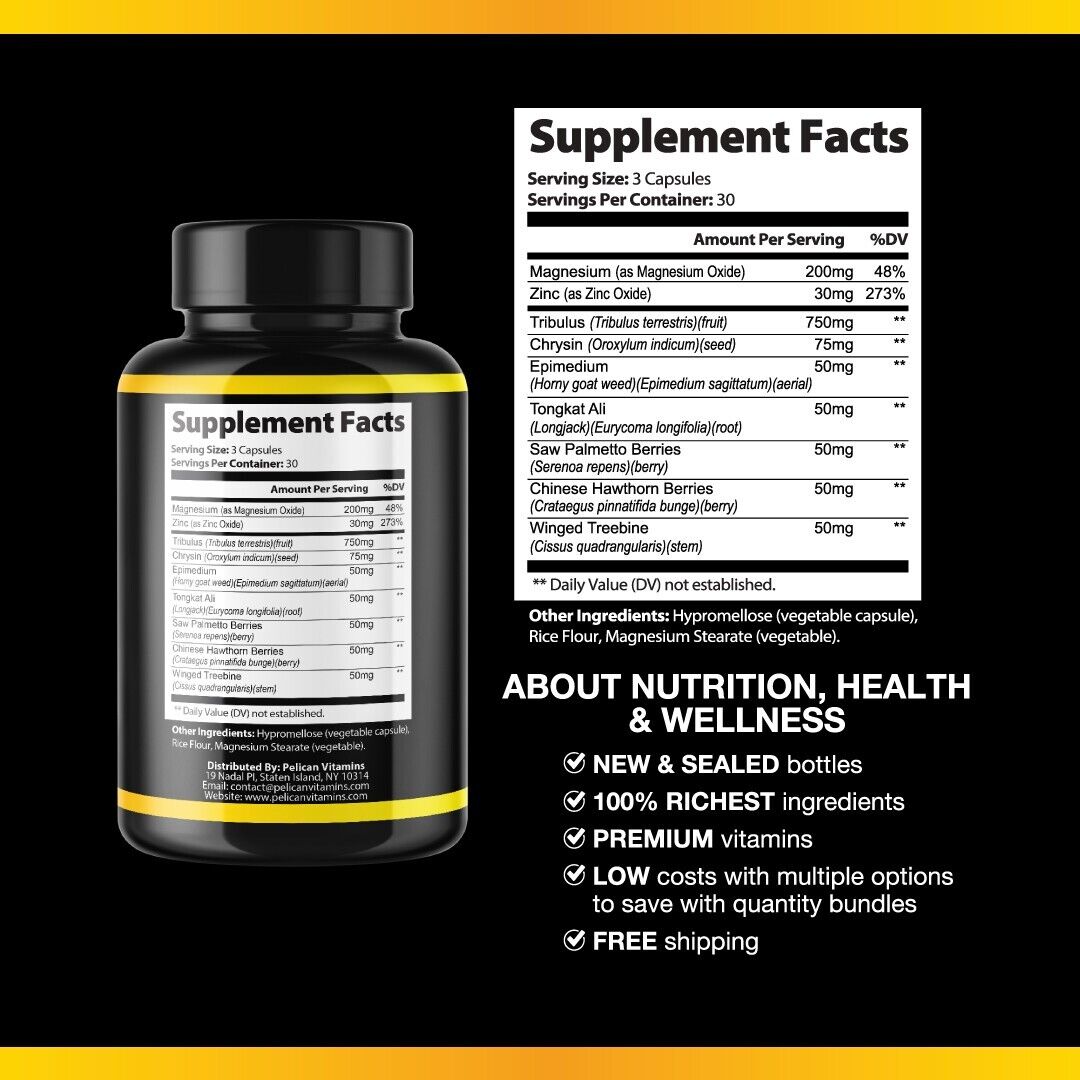 Vigor Force- Bodybuilding & Men's Health Support- 3 Bottles- 270 Capsules
