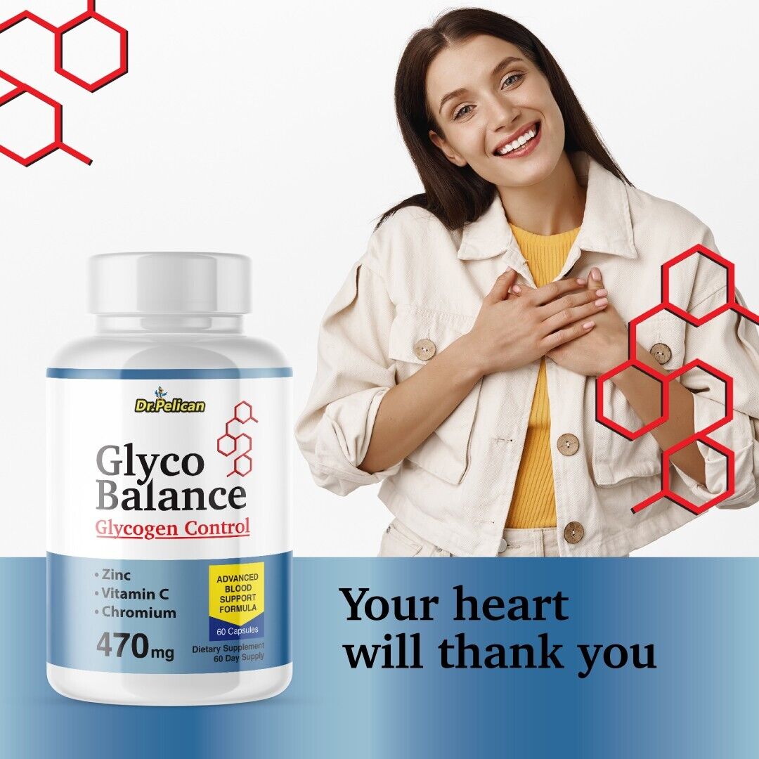 Glyco Balance Glycogen Control- Blood & Heart Support- 12 Bottles- 720 Capsules