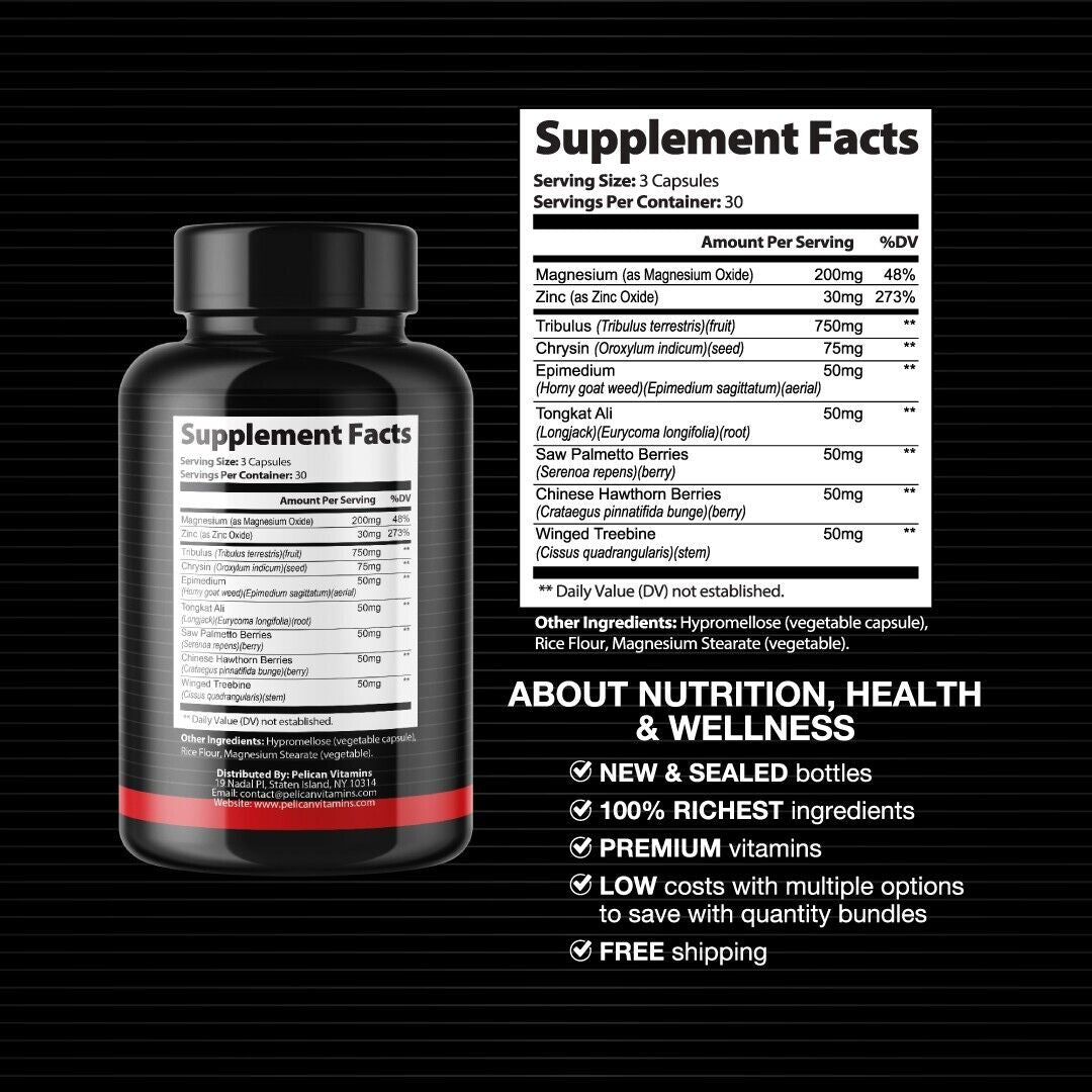 Titan Boost- Bodybuilding & Men's Health Support- 2 Bottles- 180 Capsules