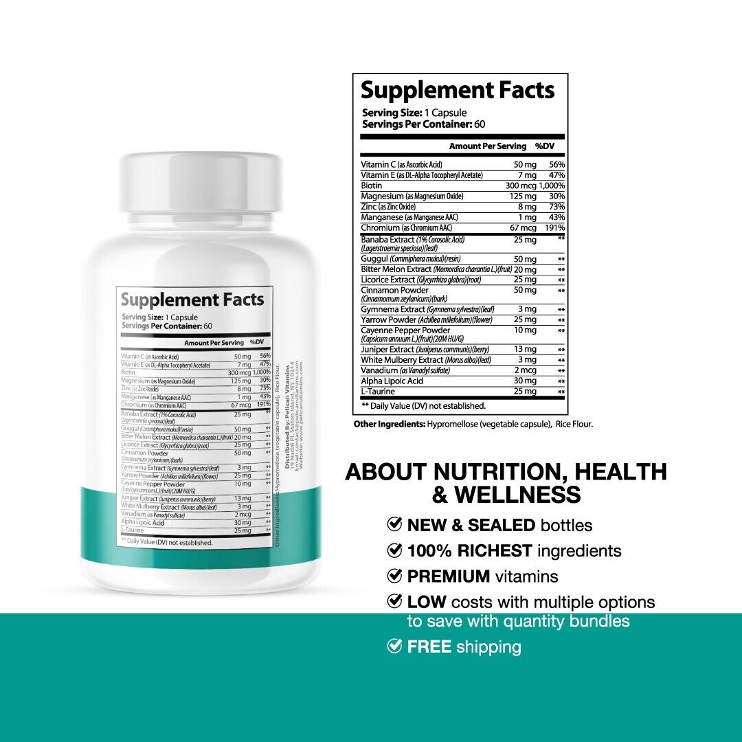 Sugar Balance- Blood Support- 5 Bottles- 300 Capsules