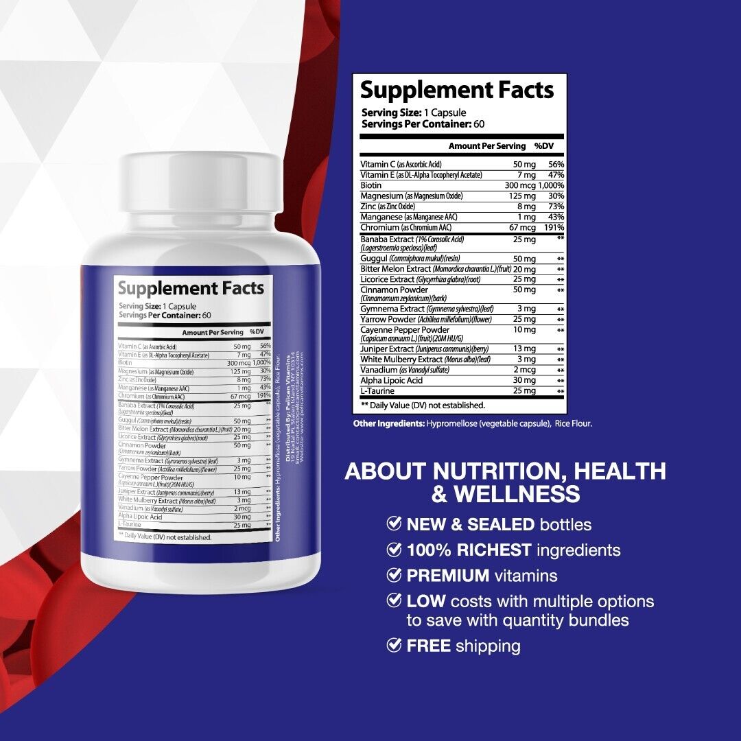 Gluco Proven- Blood Support- 2 Bottles- 120 Capsules