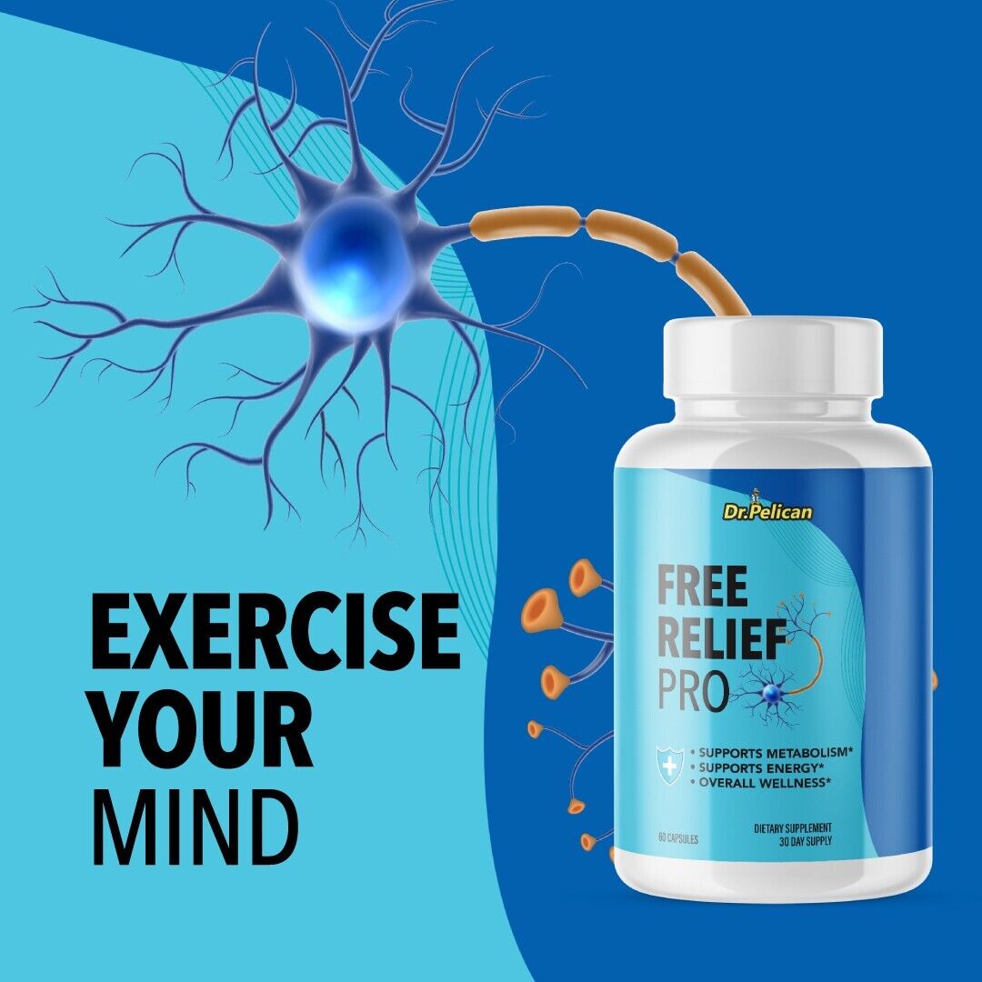Free Relief Pro- Nerve & Brain Support- 10 Bottles- 600 Capsules