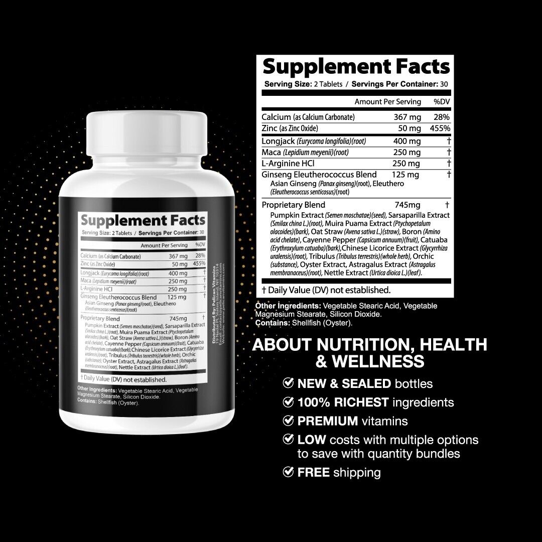 BOOSTED PRO- Men's Health & Performance- 5 Bottles- 300 Tablets
