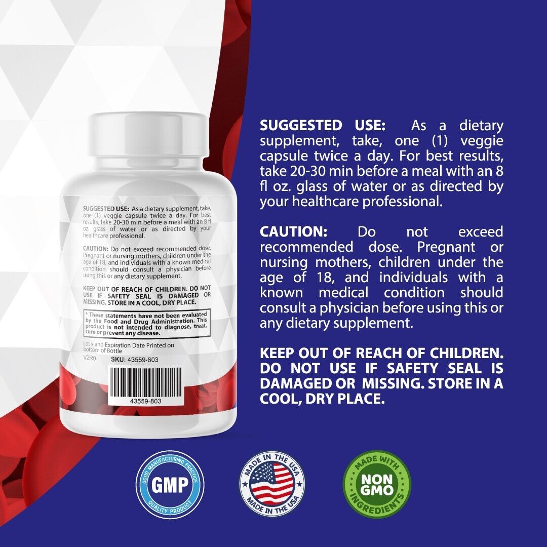 Gluco Proven- Blood Support- 2 Bottles- 120 Capsules