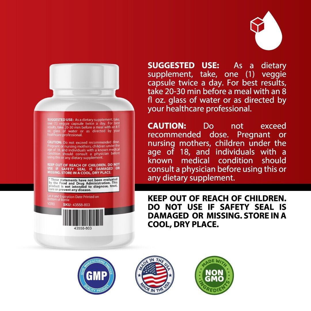 Blood Flow Max- Blood Support- 12 Bottles- 720 Capsules