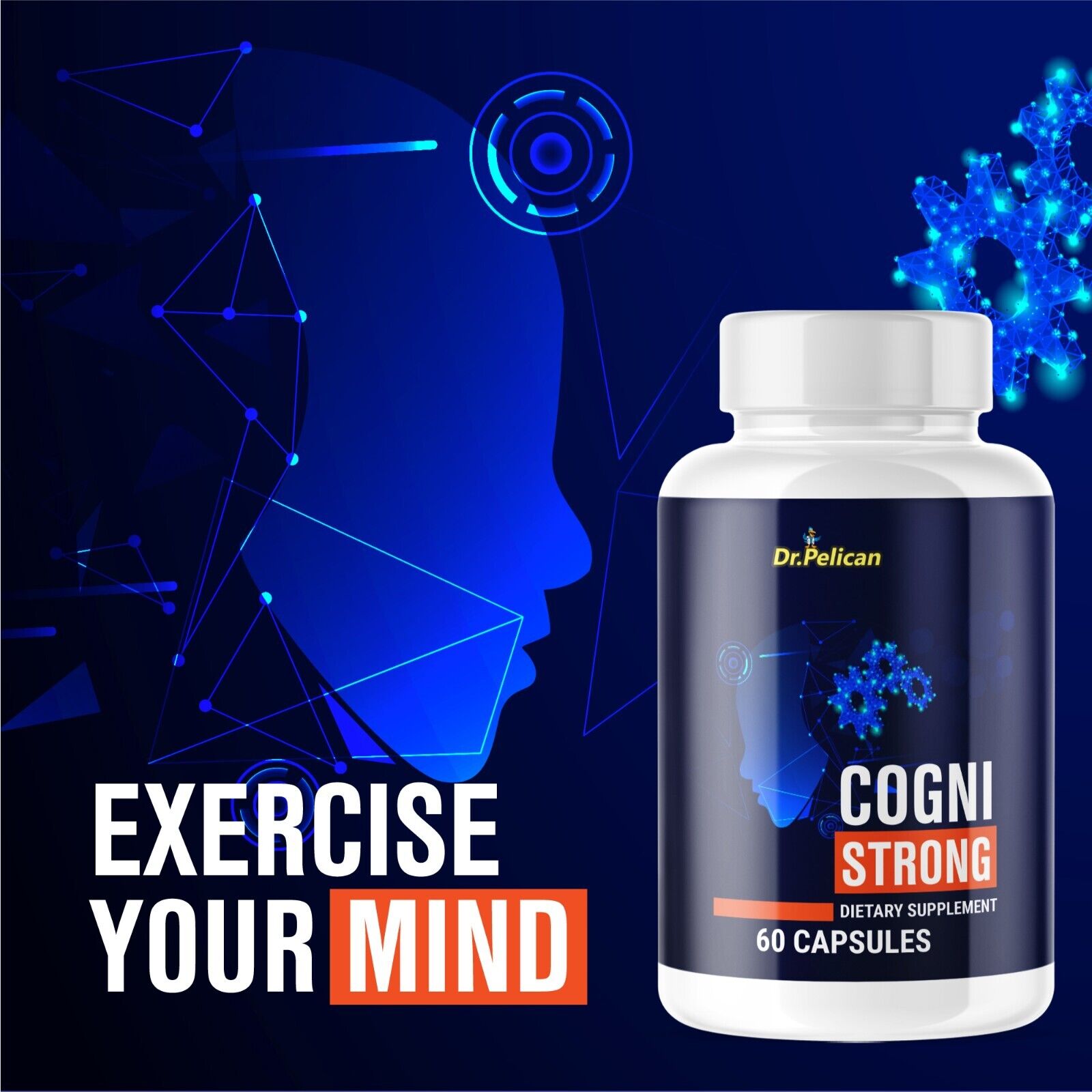 Cogni Strong- Brain Support- 12 Bottles- 720 Capsules