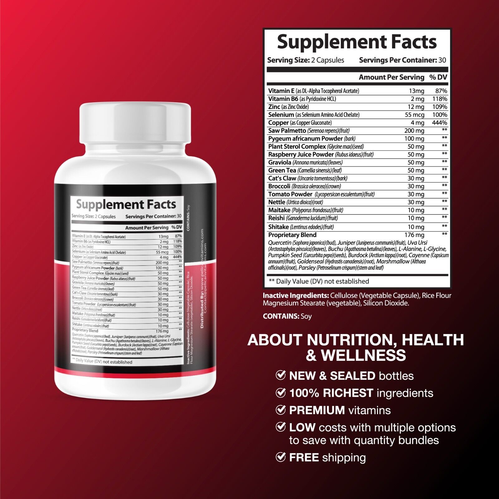 Gorilla Flow- Prostate Support/Urinary Tract Health -4 Bottles- 240 Capsules