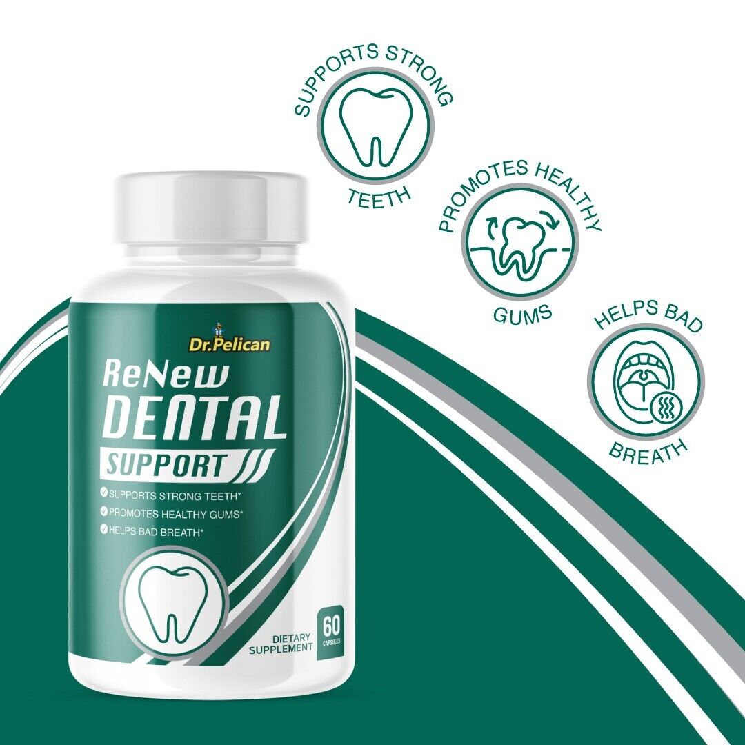 ReNew Dental Support- Gum & Tooth Health/ Fresh Breath- 2 Bottles- 120 Capsules
