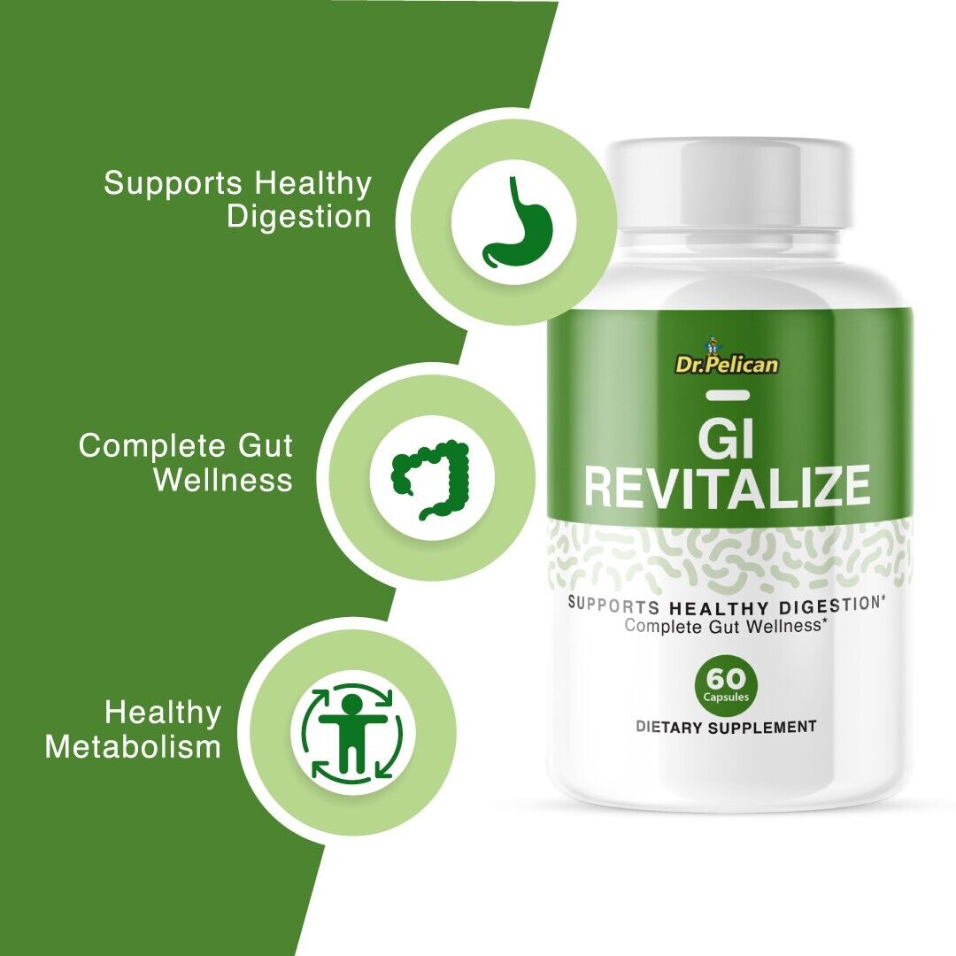 GI Revitalize -Digestive Support- 12 Bottles- 720 Capsules