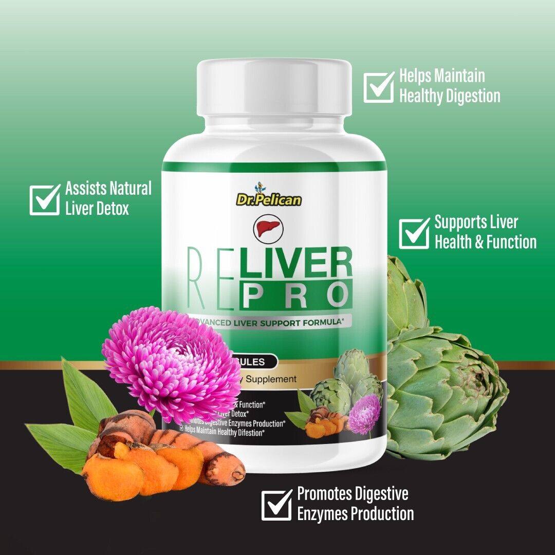 ReLiver Pro- Healthy Digestion/ Liver Detox & Function- 5 Bottles- 300 ...