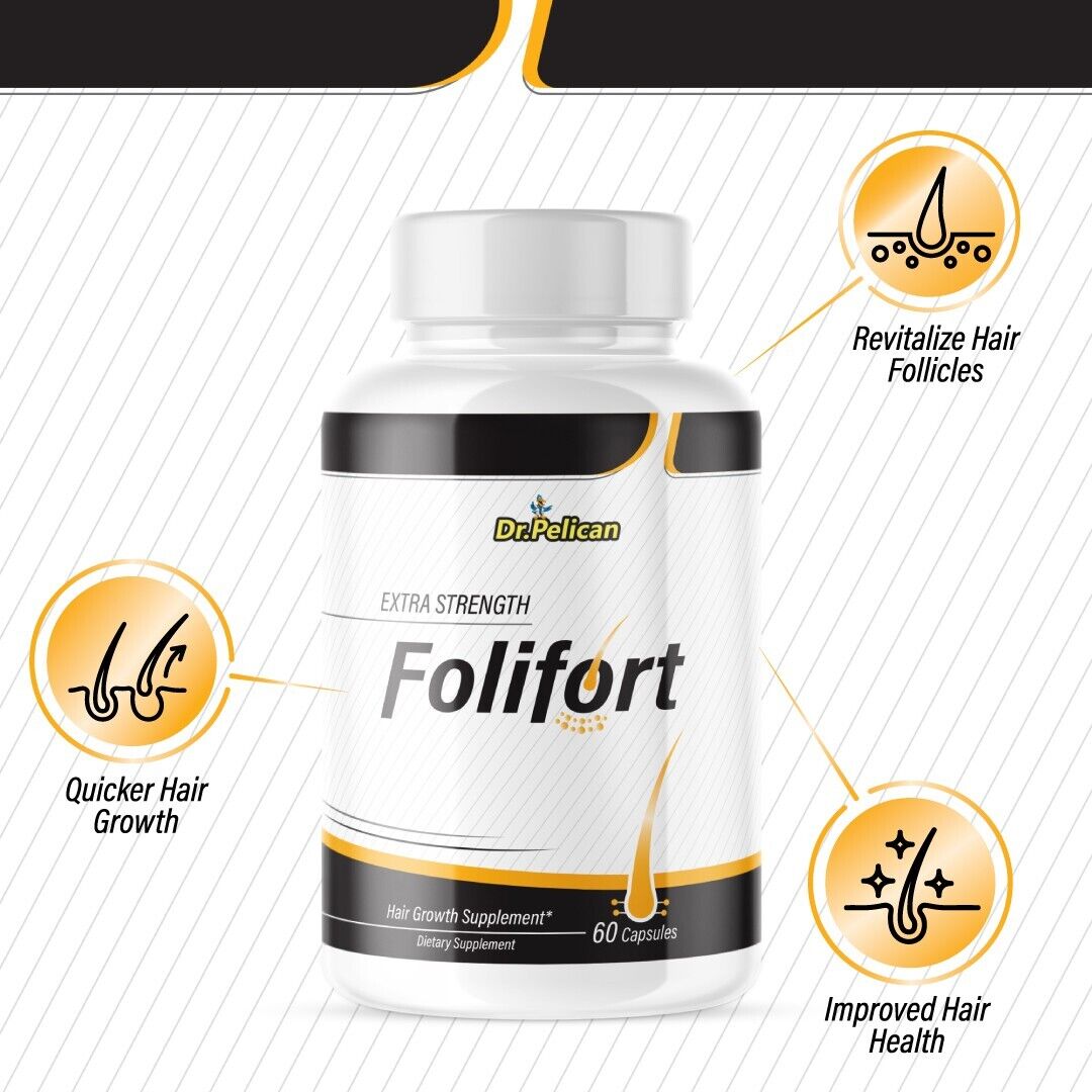 Folifort- Hair Growth & Hair/ Follicles Treatment- 12 Bottles- 720 Capsules