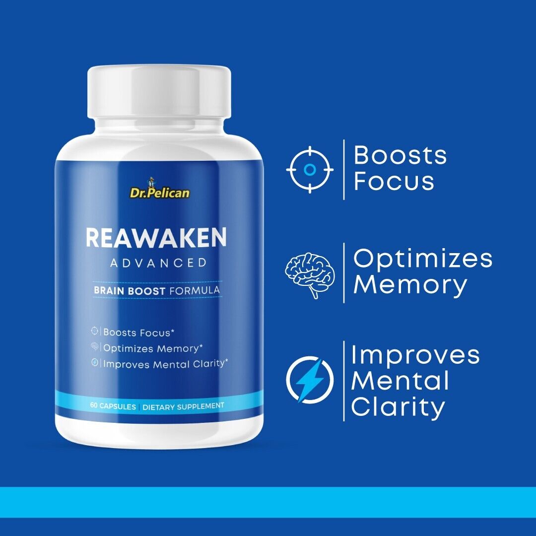 ReAwaken Advanced-Focus/Memory/Brain Boost- 3 Bottles- 180 Capsules
