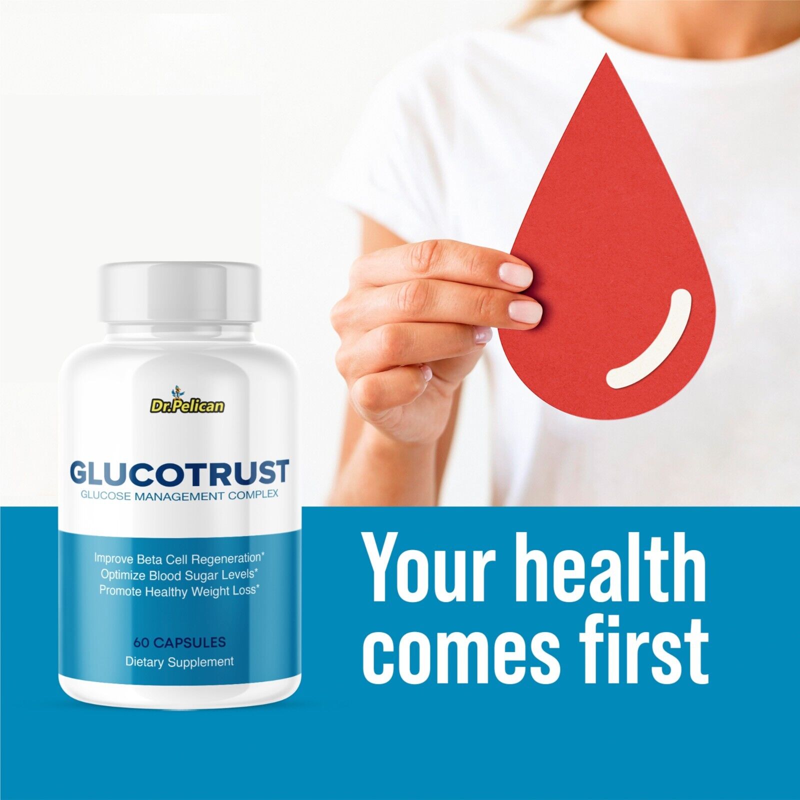 Glucotrust- Blood Sugar/Glucose/Metabolism/Weight Loss- 10 Bottles-600 Capsules