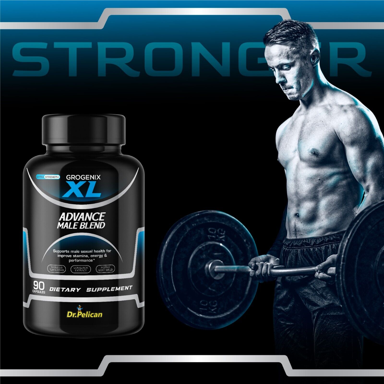 Grogenix XL-Male Enhancement/Performance/Energy/Stamina-12 Bottles-1080 Capsules