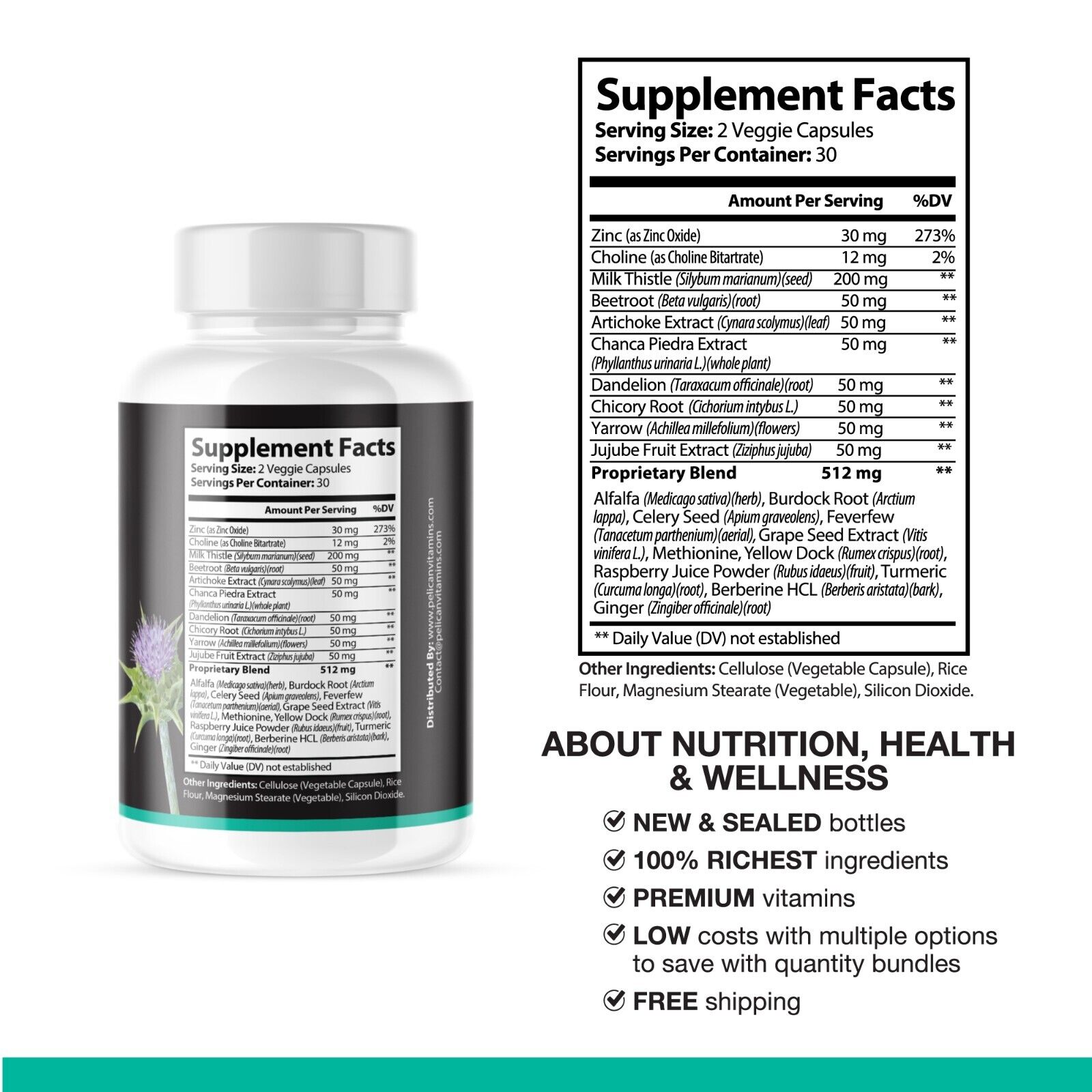 Livertox- Liver Detoxifier/Digestive Enzymes/Metabolism- 3 Bottles- 180 Capsules