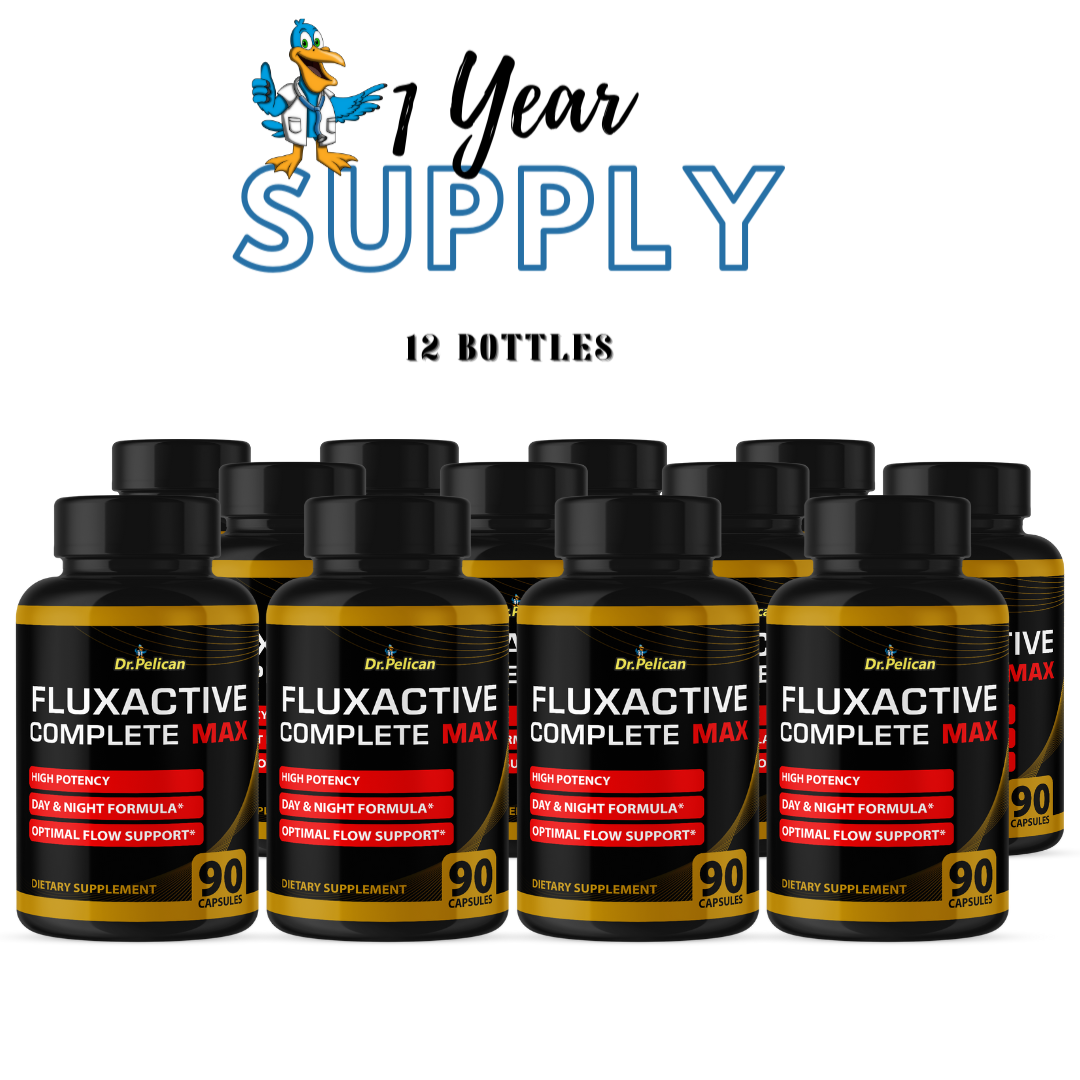 Fluxactive Complete MAX- Male Virility/ Energy/ Workout-12 Bottles-1080 Capsules