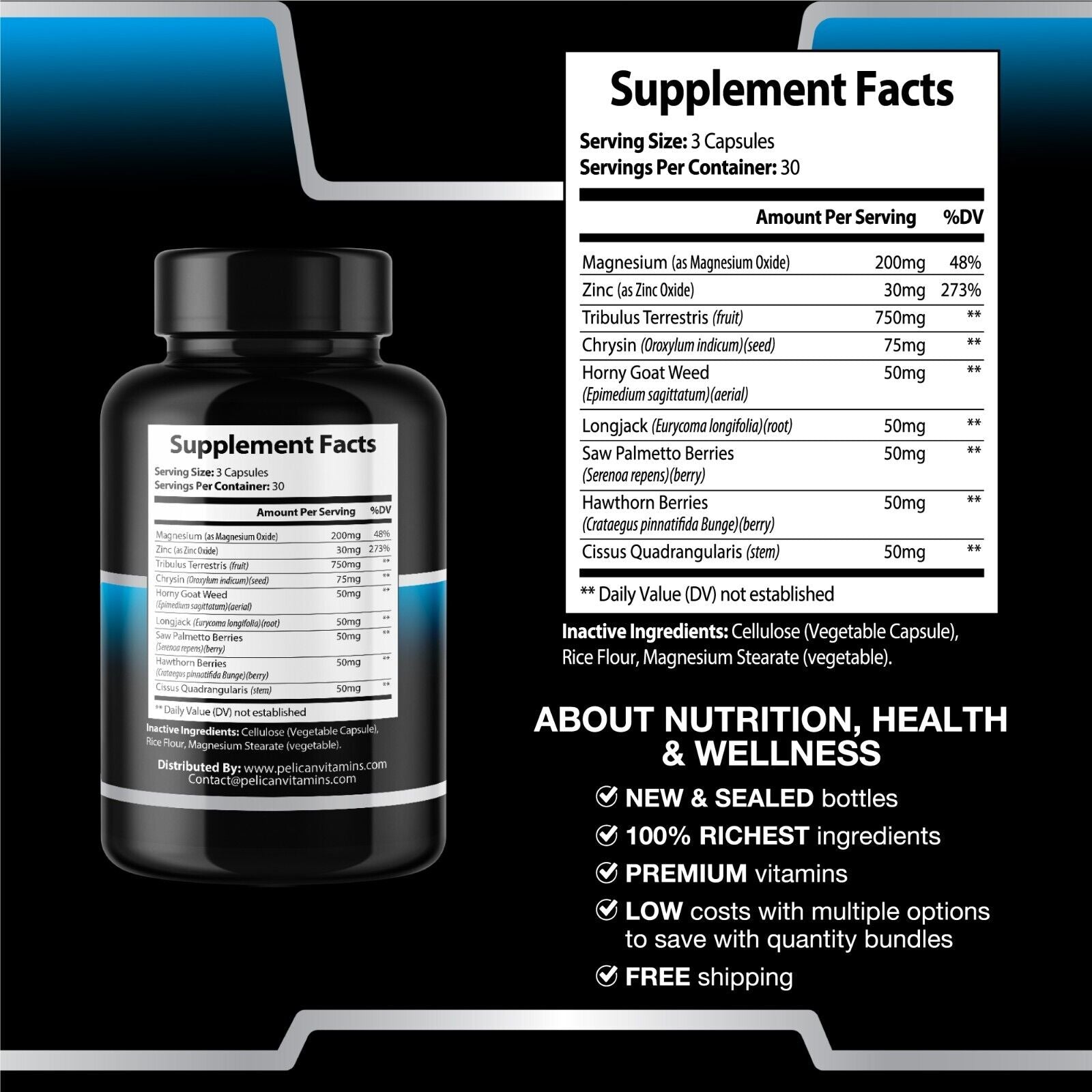 Grogenix XL-Male Enhancement/Performance/Energy/Stamina-12 Bottles-1080 Capsules