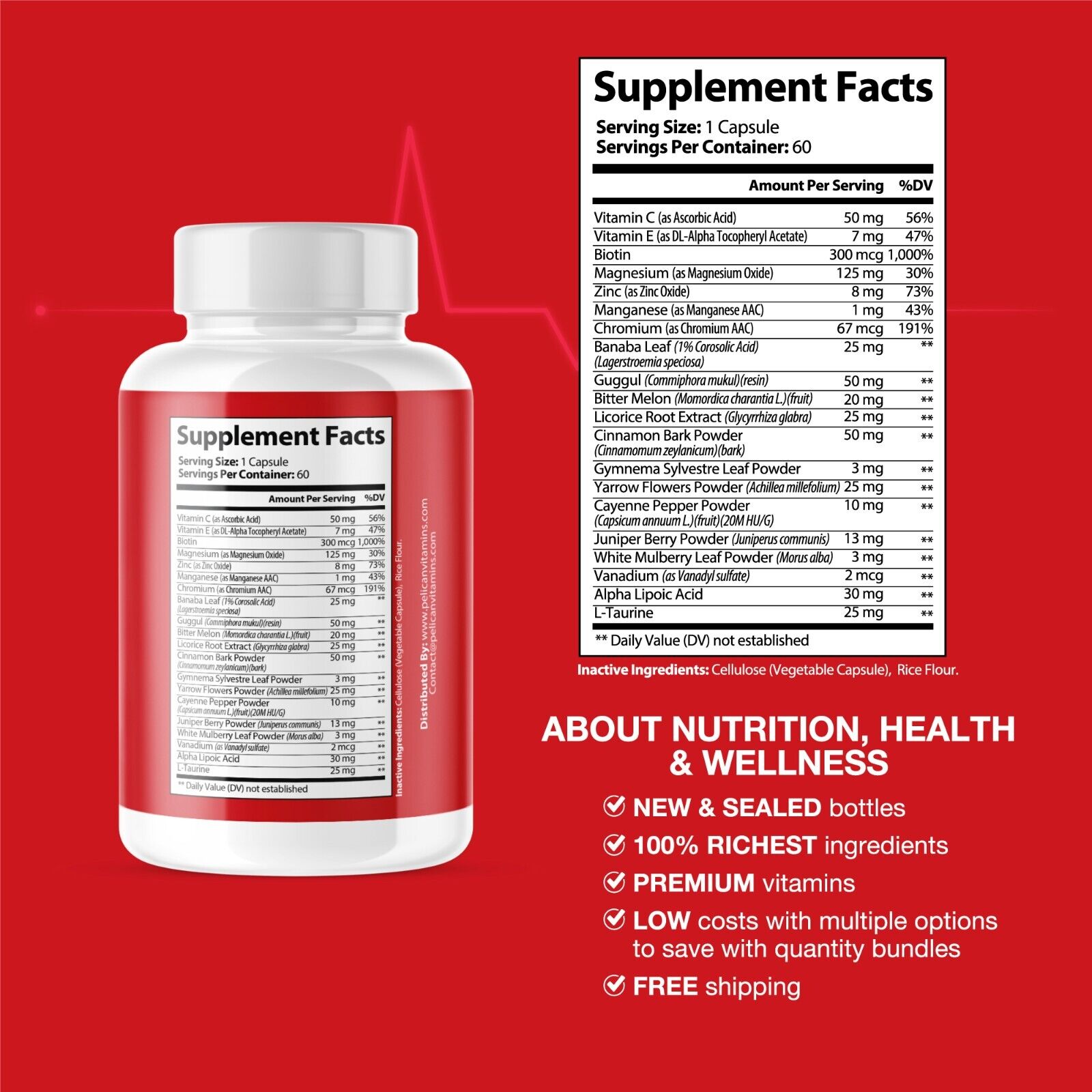 Glycogen Support- Blood Support- 5 Bottles- 300 Capsules