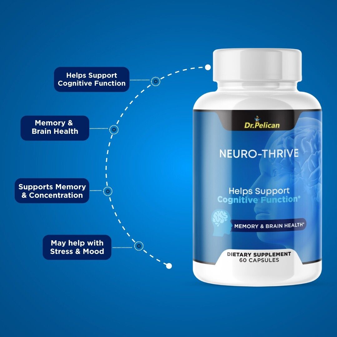 Neuro-Thrive- Brain Support- 3 Bottles- 180 Capsules – Pelican Vitamins