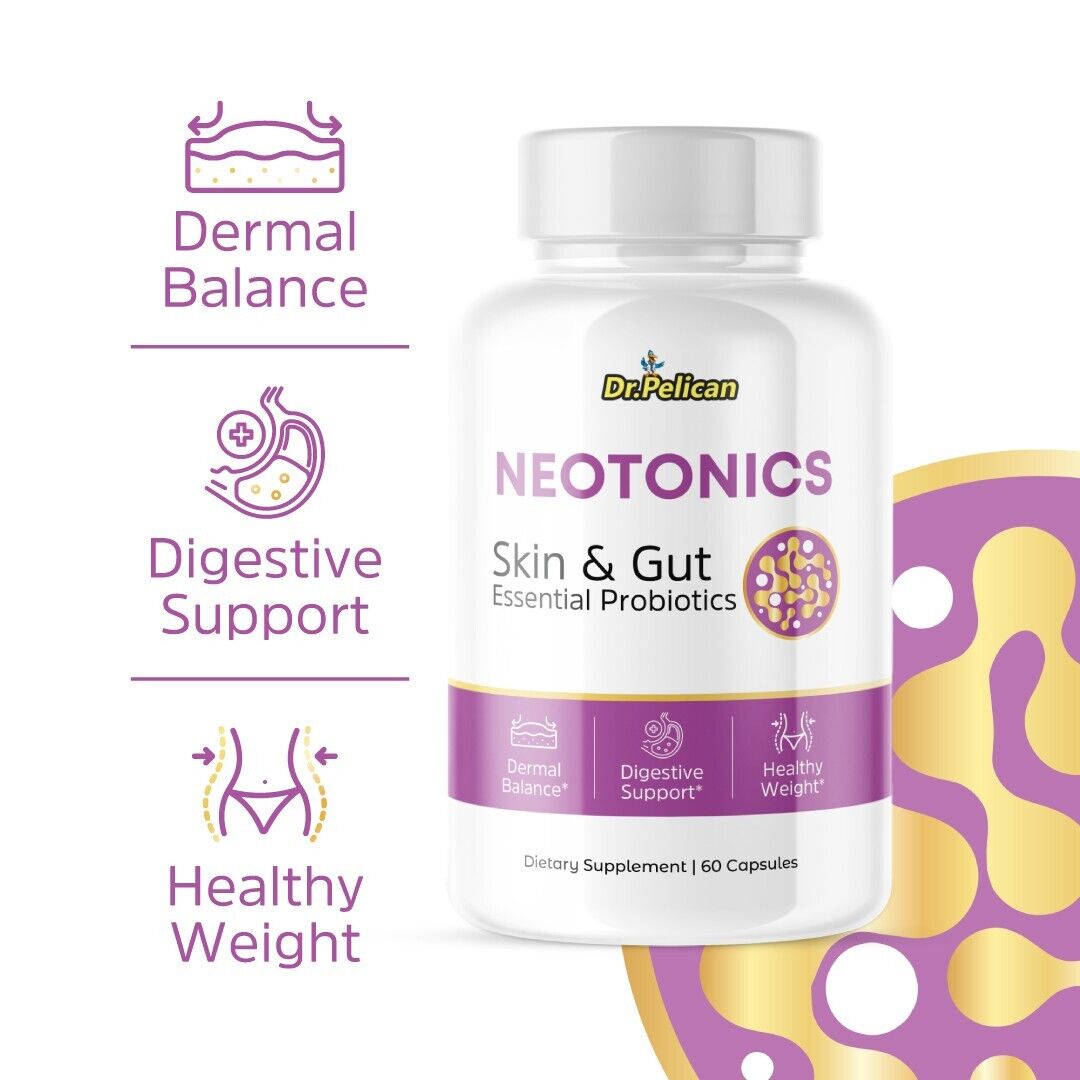Neotonics- Skin & Dermal Balance/Digestive Support- 5 Bottles- 300 Capsules