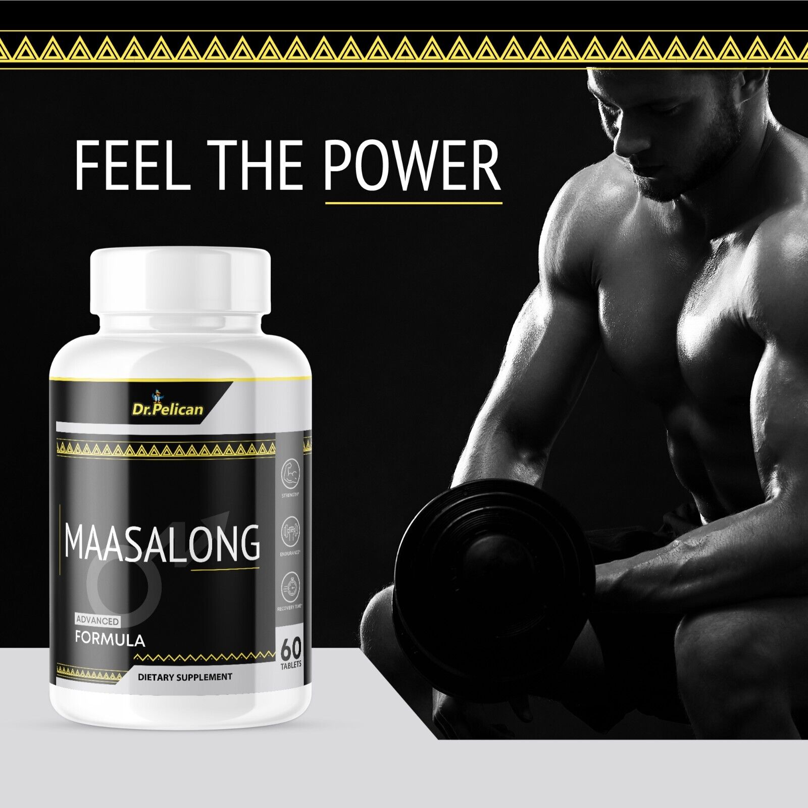 Maasalong- Male Virility/Stamina/Endurance/Strength- 3 Bottles- 180 Tablets