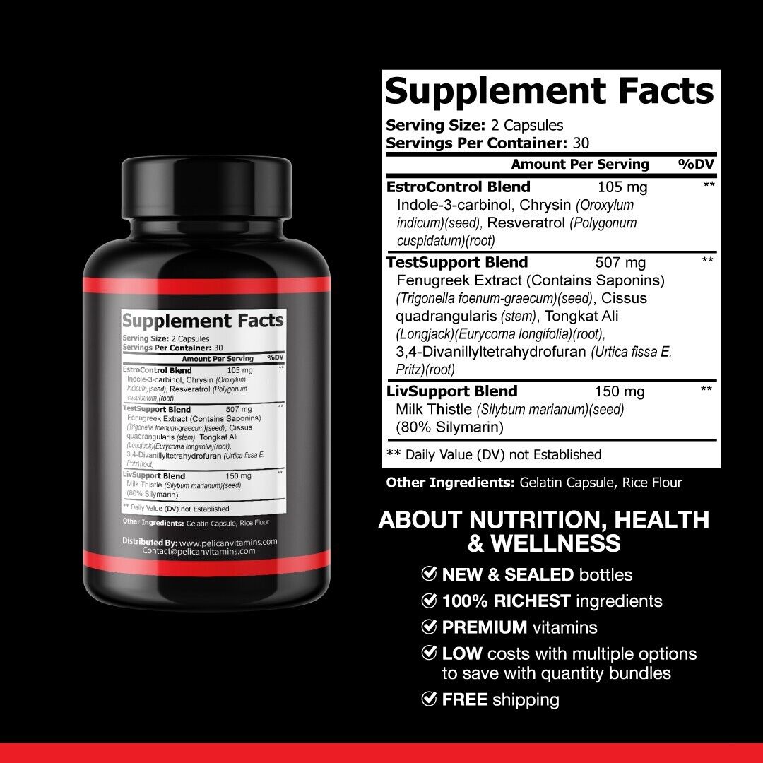Endopeak- Increase Energy/Health Boost/Muscle Builder- 3 Bottles- 180 Capsules